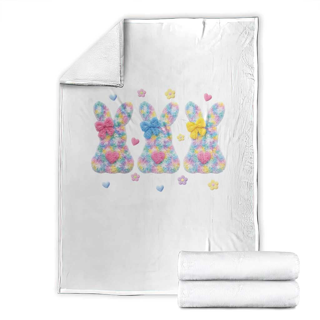Faux Yarn Easter Bunny Effect Printed Throw Blanket Coquette Aesthetic Gift