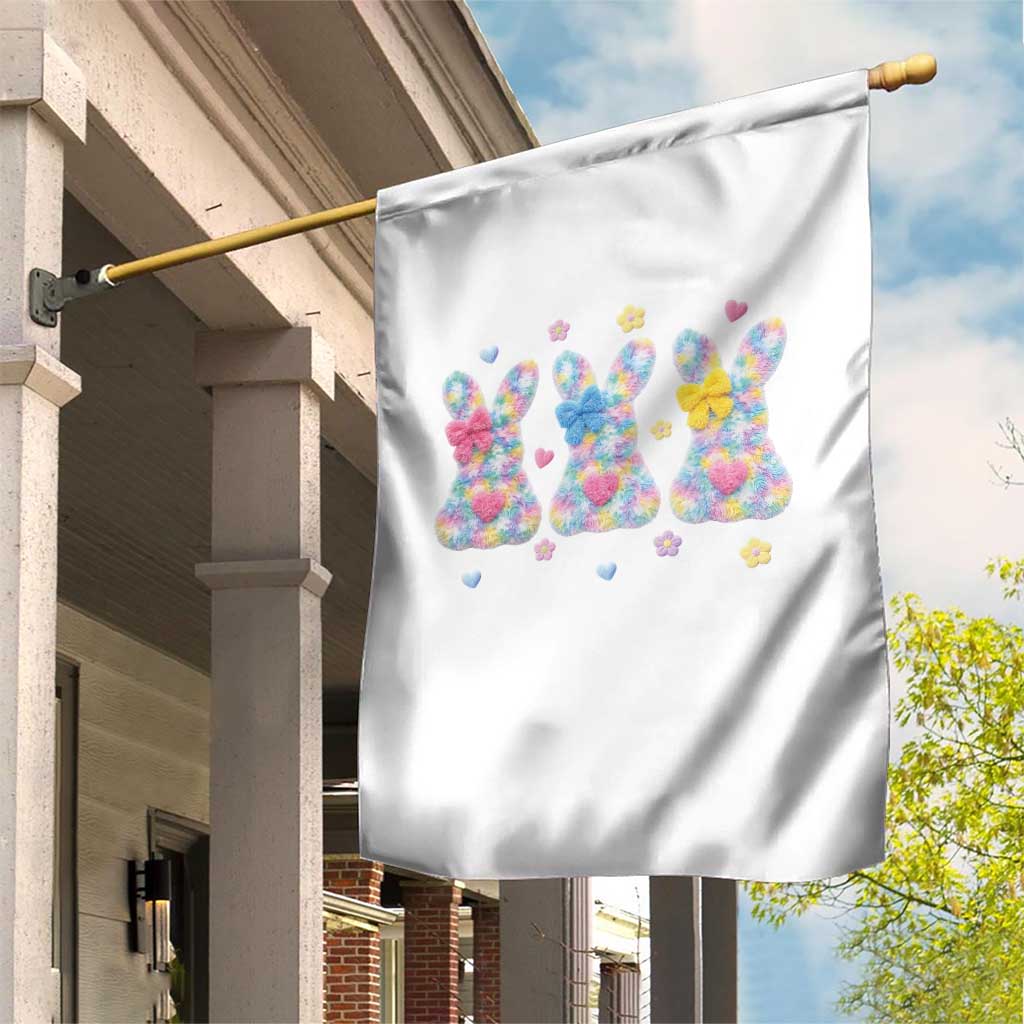 Faux Yarn Easter Bunny Effect Printed Garden Flag Coquette Aesthetic Gift