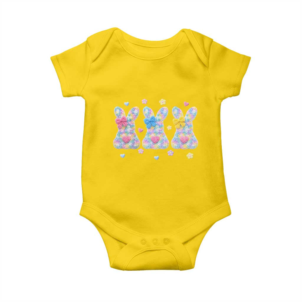 Faux Yarn Easter Bunny Effect Printed Baby Onesie Coquette Aesthetic Gift