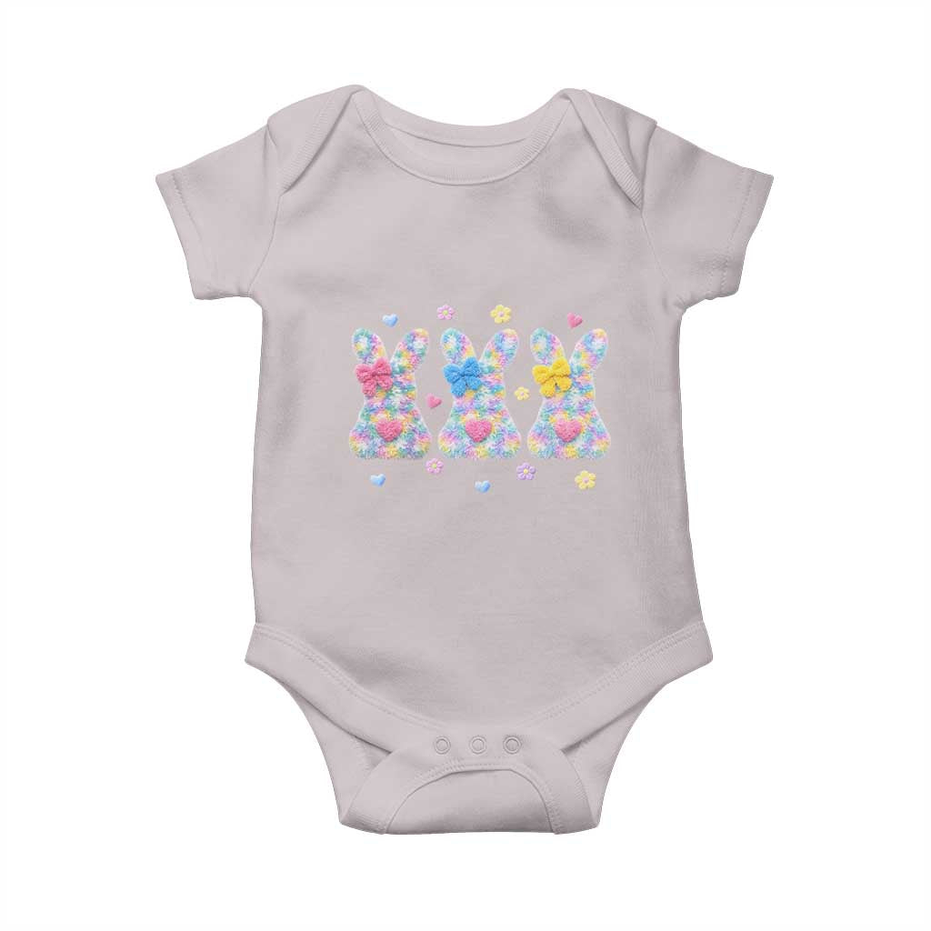 Faux Yarn Easter Bunny Effect Printed Baby Onesie Coquette Aesthetic Gift