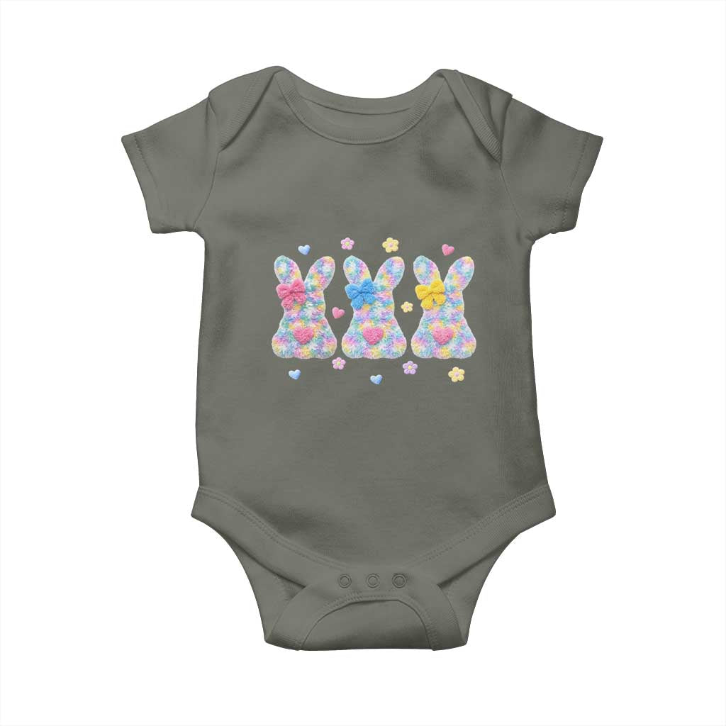 Faux Yarn Easter Bunny Effect Printed Baby Onesie Coquette Aesthetic Gift