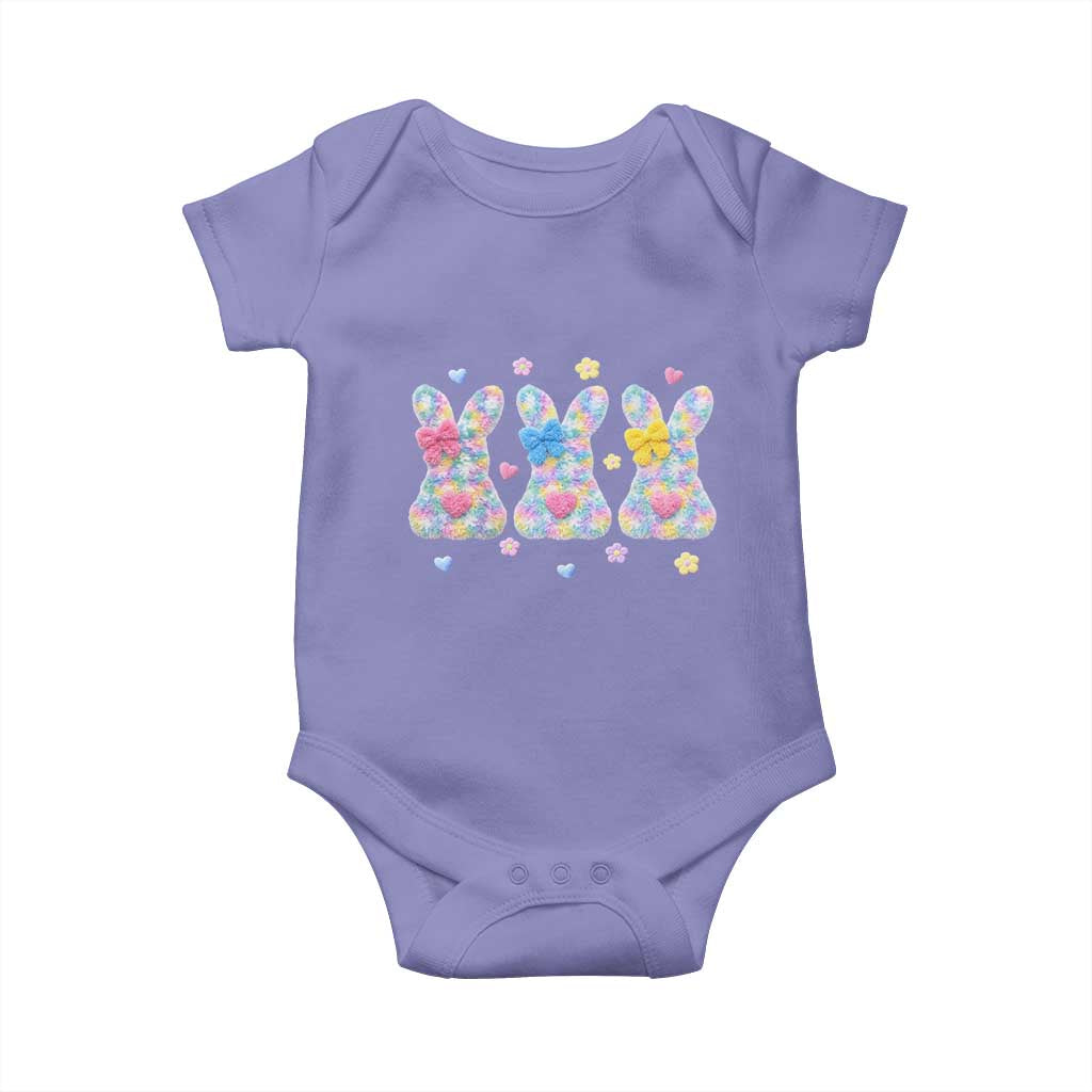 Faux Yarn Easter Bunny Effect Printed Baby Onesie Coquette Aesthetic Gift