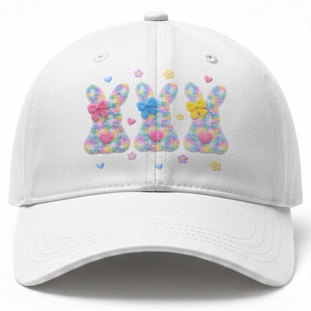 Faux Yarn Easter Bunny Effect Printed Baseball Cap Coquette Aesthetic Gift