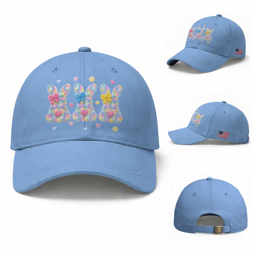 Faux Yarn Easter Bunny Effect Printed Baseball Cap Coquette Aesthetic Gift