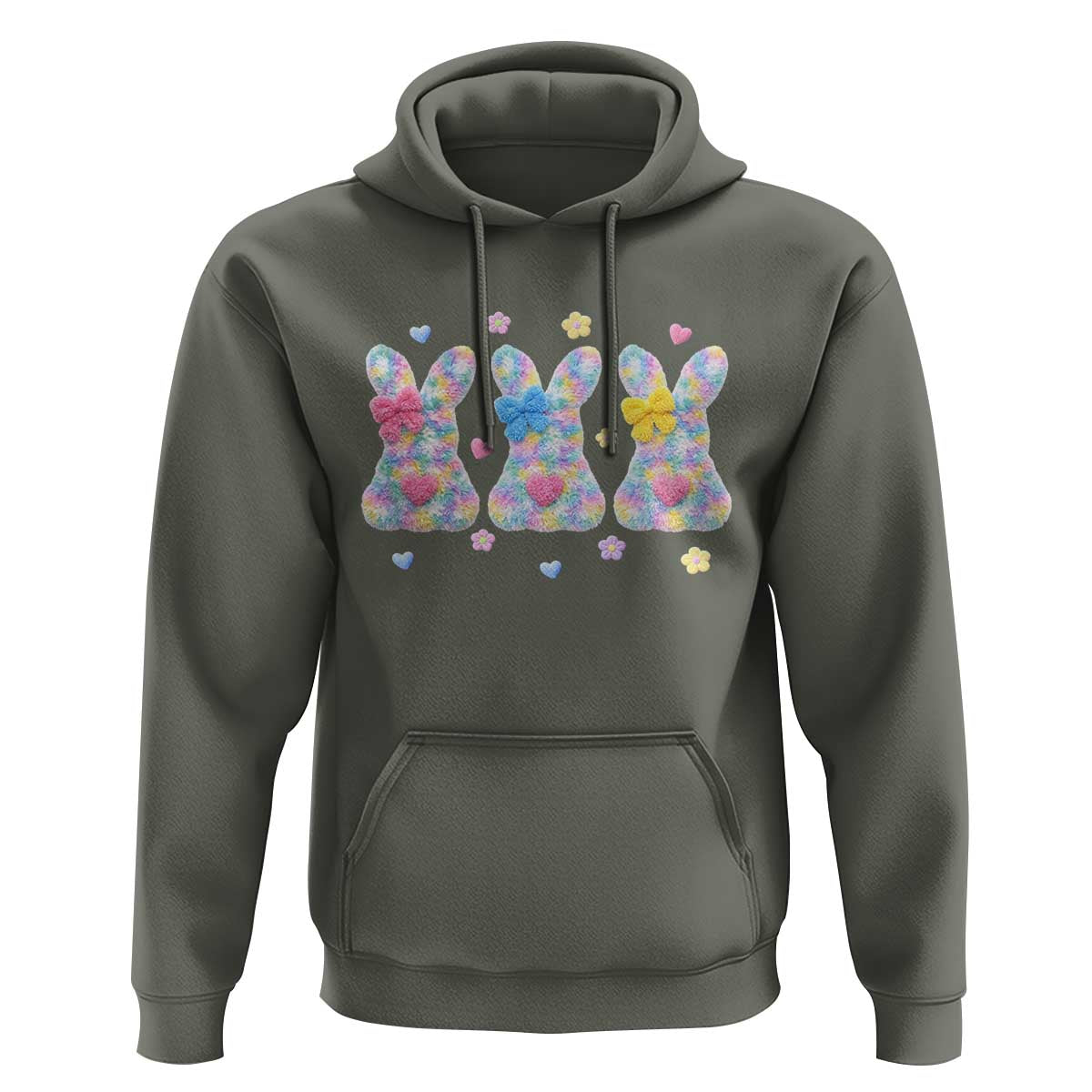 Faux Yarn Easter Bunny Effect Printed Hoodie Coquette Aesthetic Gift
