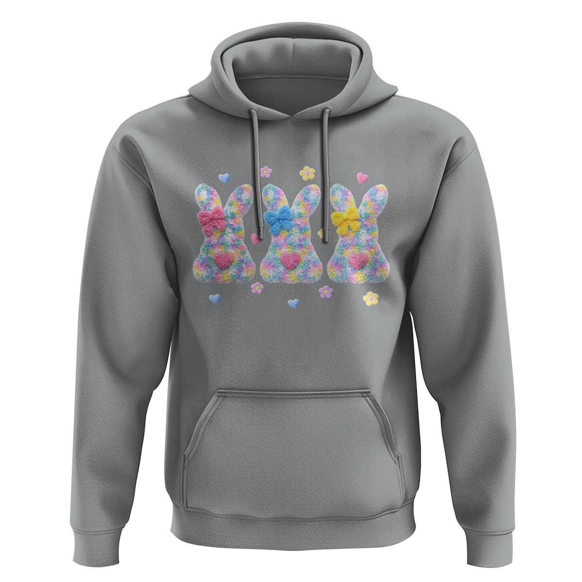 Faux Yarn Easter Bunny Effect Printed Hoodie Coquette Aesthetic Gift