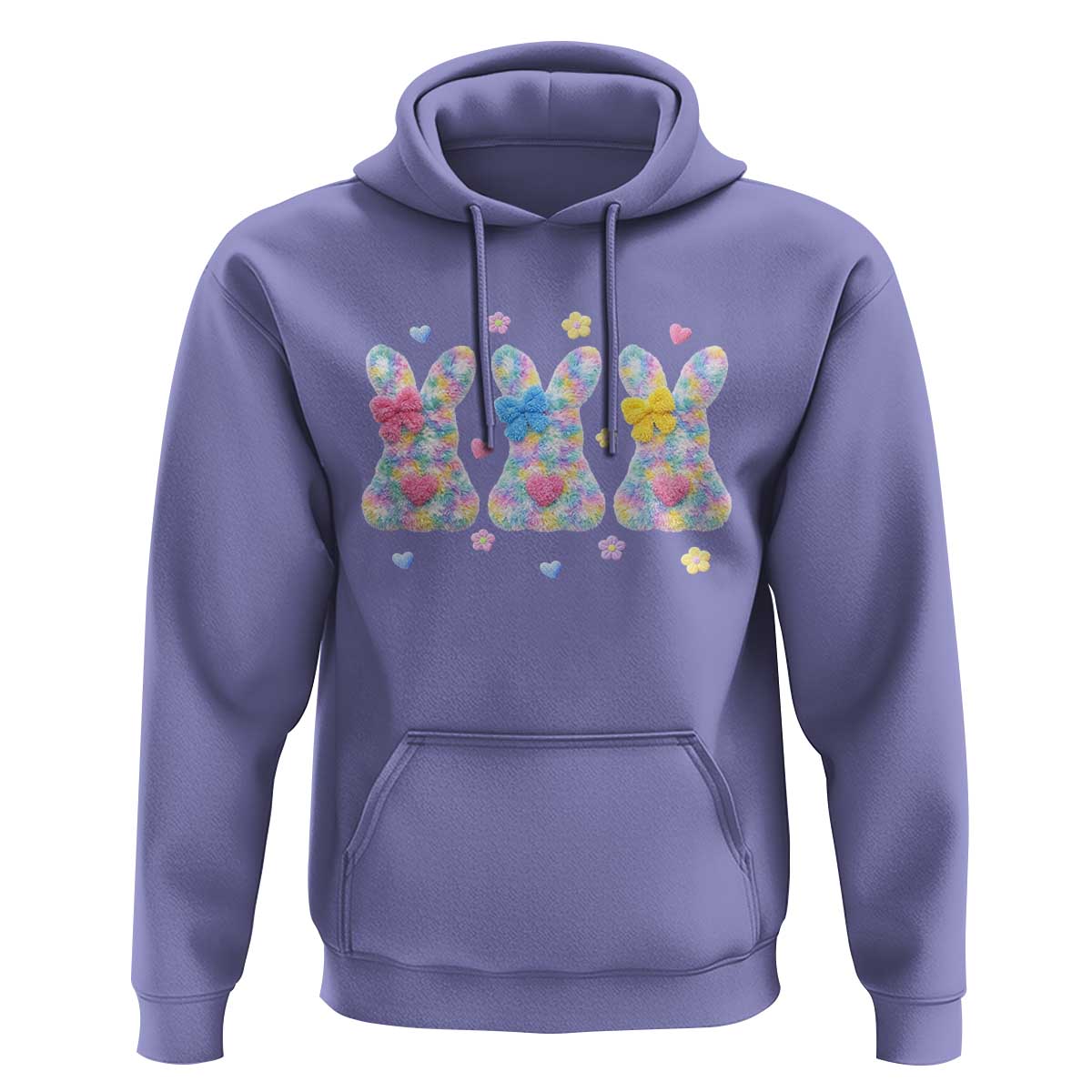 Faux Yarn Easter Bunny Effect Printed Hoodie Coquette Aesthetic Gift