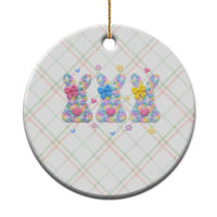 Faux Yarn Easter Bunny Effect Printed Ceramic Ornament Coquette Aesthetic Gift