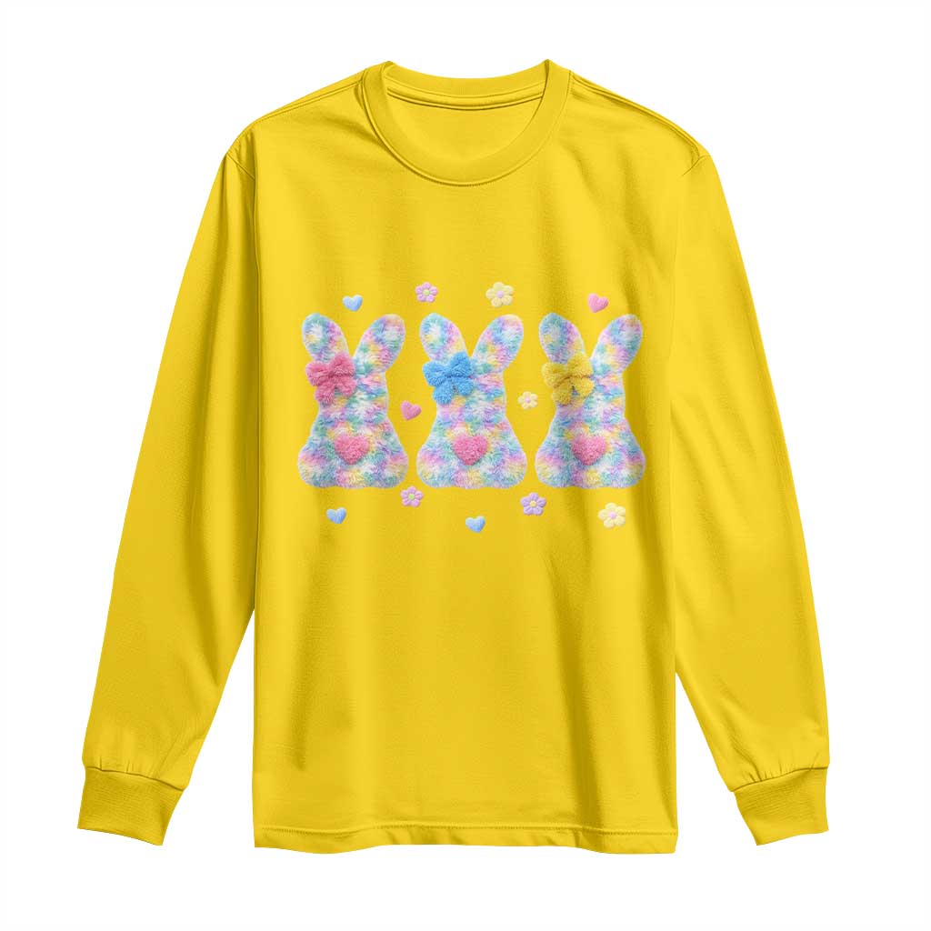 Faux Yarn Easter Bunny Effect Printed Long Sleeve Shirt Coquette Aesthetic Gift
