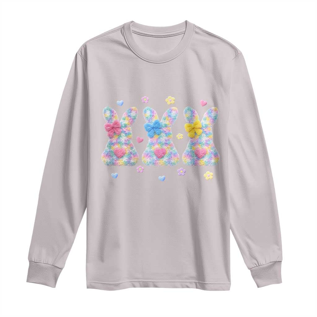 Faux Yarn Easter Bunny Effect Printed Long Sleeve Shirt Coquette Aesthetic Gift