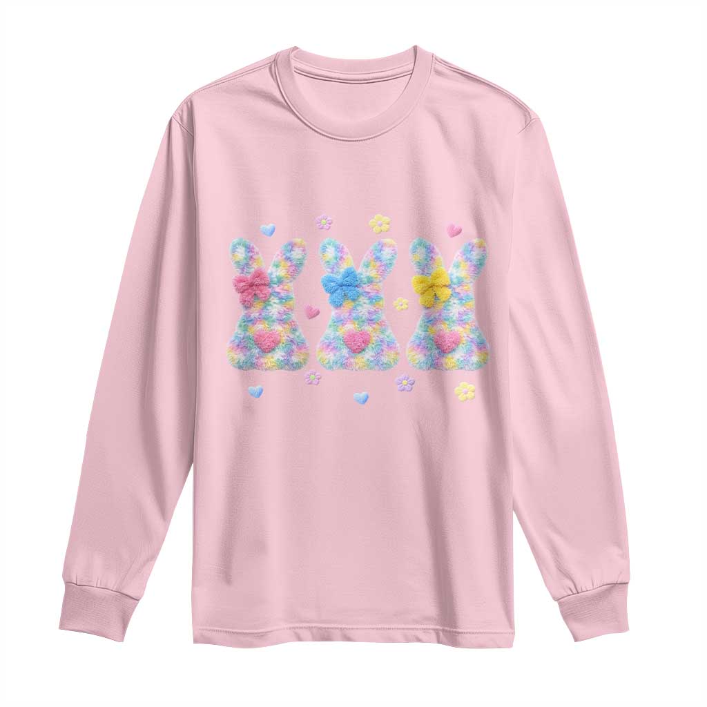 Faux Yarn Easter Bunny Effect Printed Long Sleeve Shirt Coquette Aesthetic Gift
