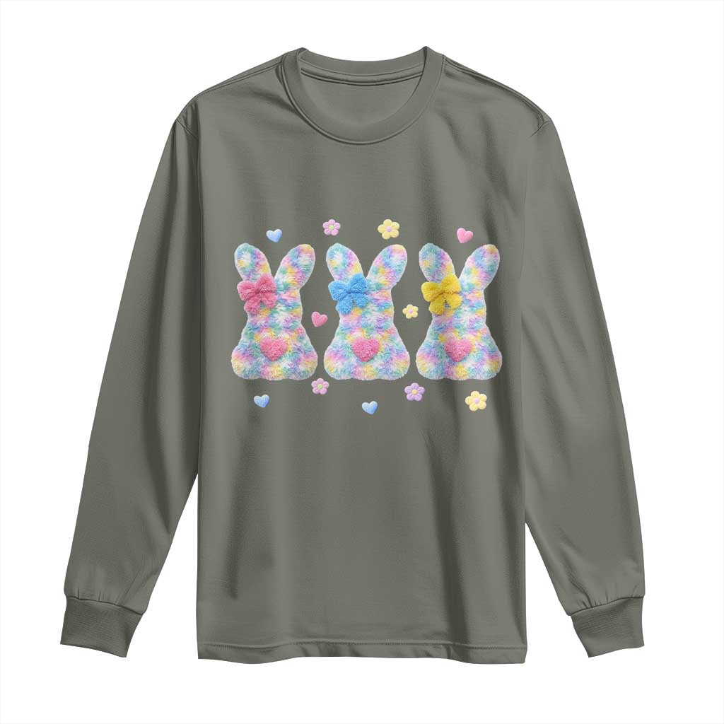 Faux Yarn Easter Bunny Effect Printed Long Sleeve Shirt Coquette Aesthetic Gift