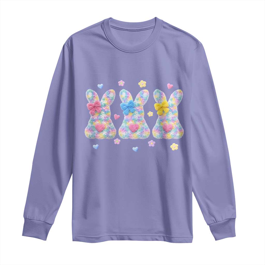 Faux Yarn Easter Bunny Effect Printed Long Sleeve Shirt Coquette Aesthetic Gift