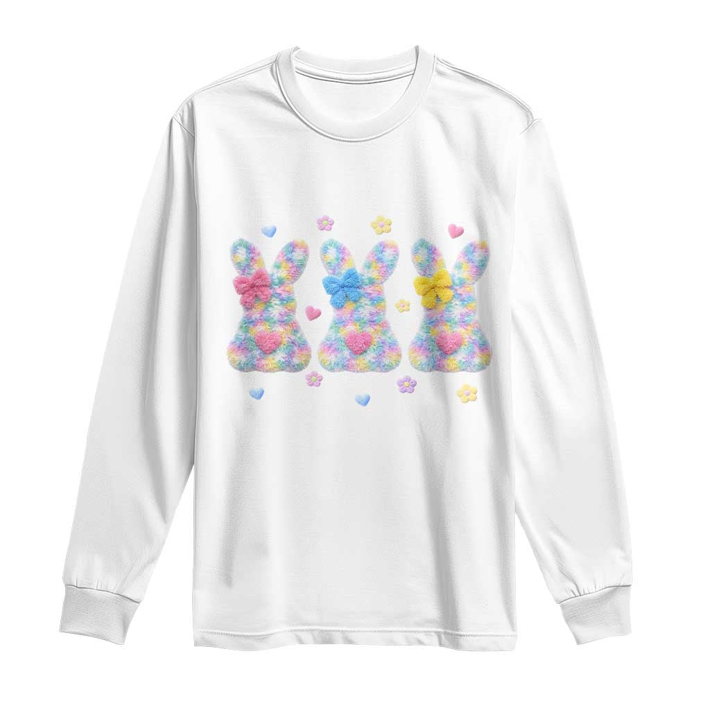Faux Yarn Easter Bunny Effect Printed Long Sleeve Shirt Coquette Aesthetic Gift