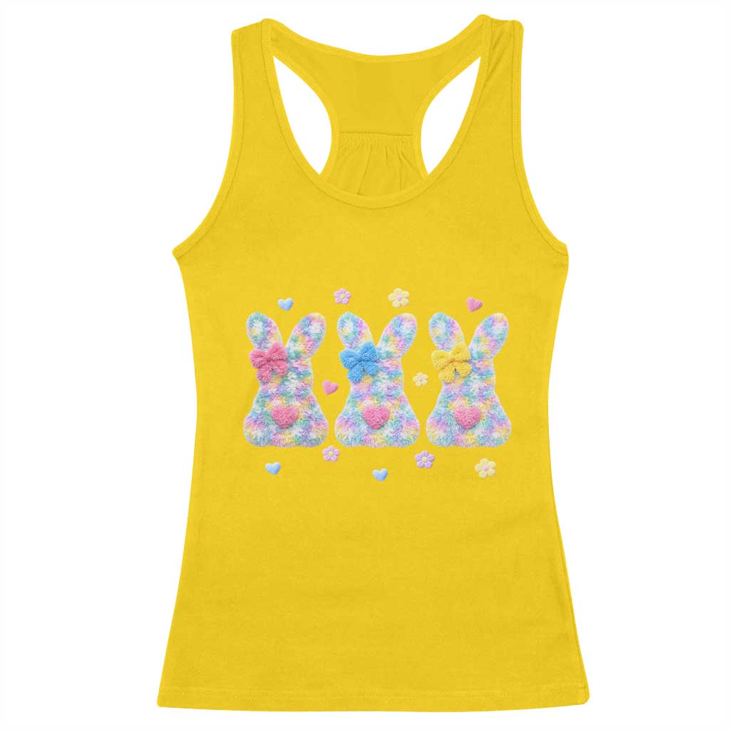 Faux Yarn Easter Bunny Effect Printed Racerback Tank Top Coquette Aesthetic Gift