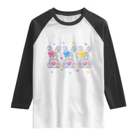 Faux Yarn Easter Bunny Effect Printed Raglan Shirt Coquette Aesthetic Gift
