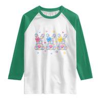 Faux Yarn Easter Bunny Effect Printed Raglan Shirt Coquette Aesthetic Gift