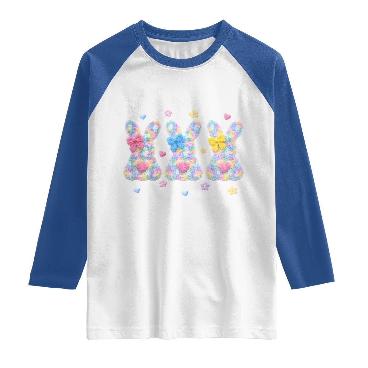 Faux Yarn Easter Bunny Effect Printed Raglan Shirt Coquette Aesthetic Gift
