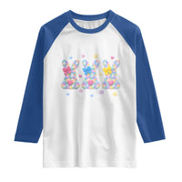 Faux Yarn Easter Bunny Effect Printed Raglan Shirt Coquette Aesthetic Gift