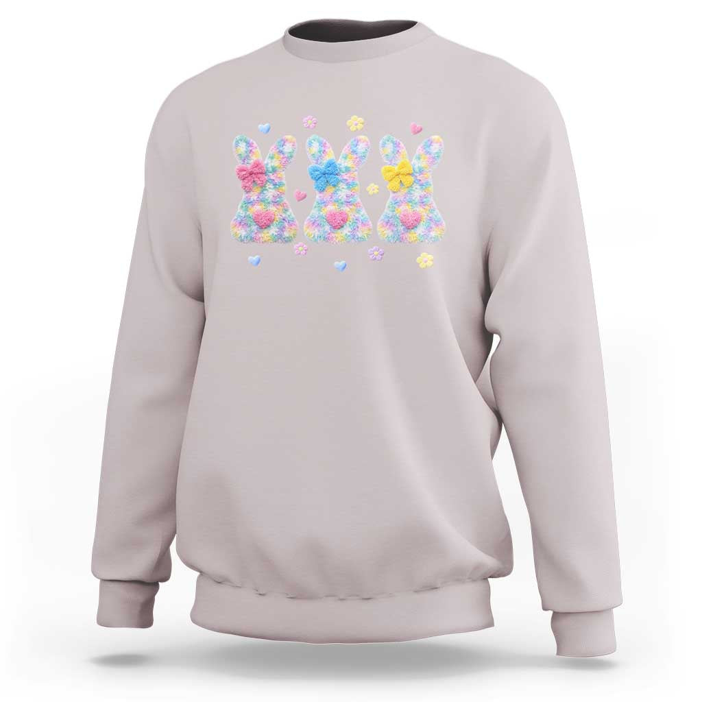Faux Yarn Easter Bunny Effect Printed Sweatshirt Coquette Aesthetic Gift