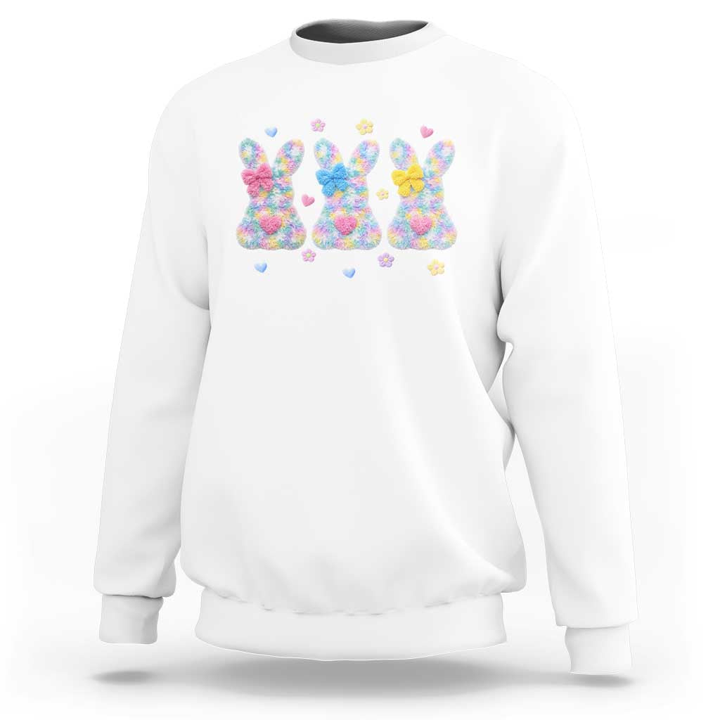 Faux Yarn Easter Bunny Effect Printed Sweatshirt Coquette Aesthetic Gift