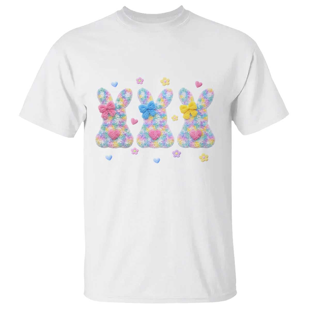 Faux Yarn Easter Bunny Effect Printed T Shirt Coquette Aesthetic Gift