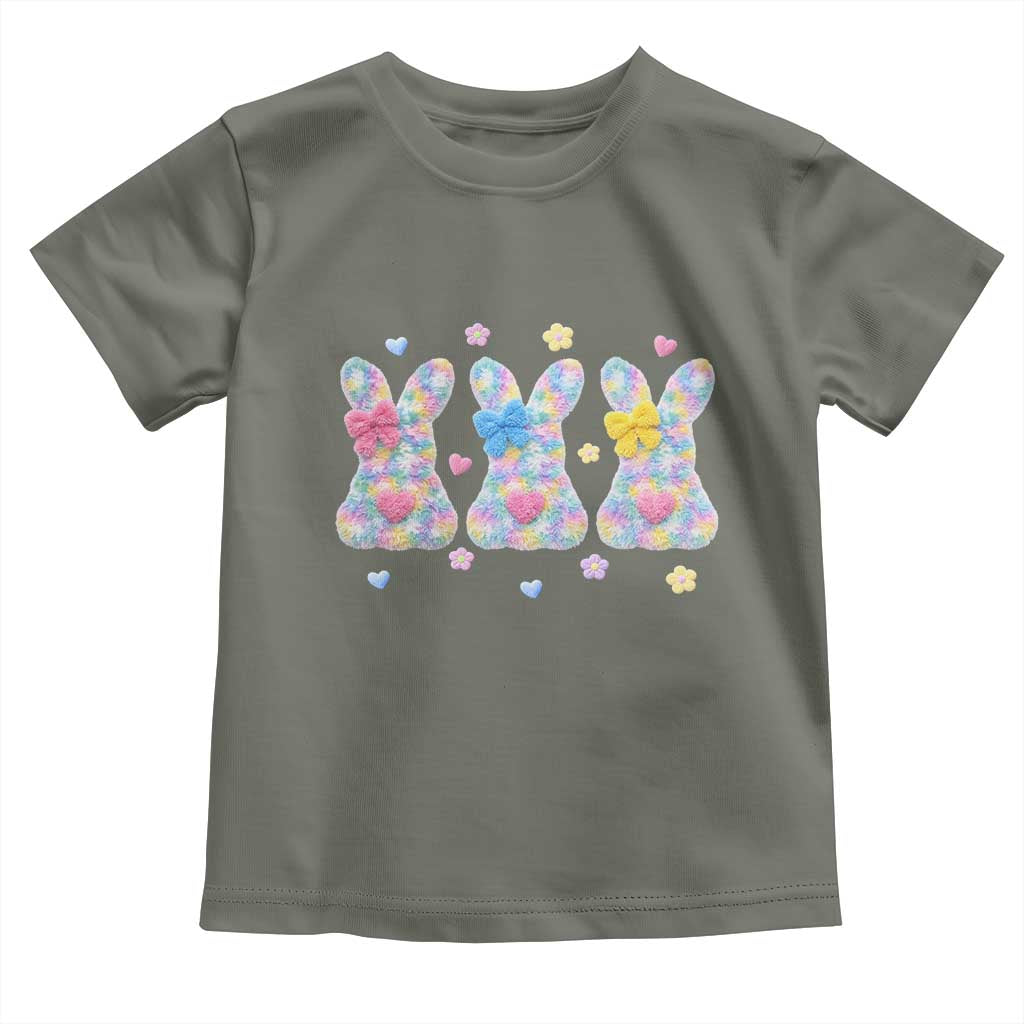 Faux Yarn Easter Bunny Effect Printed Toddler T Shirt Coquette Aesthetic Gift