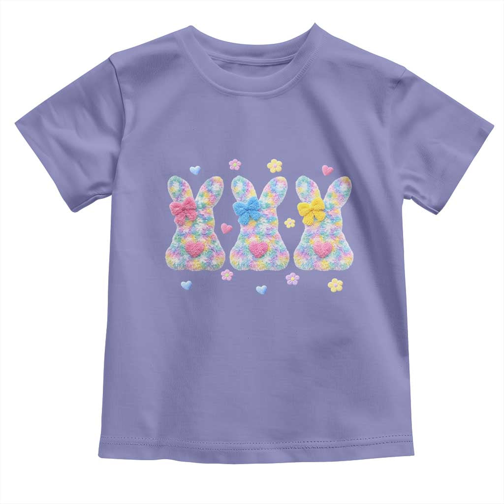 Faux Yarn Easter Bunny Effect Printed Toddler T Shirt Coquette Aesthetic Gift
