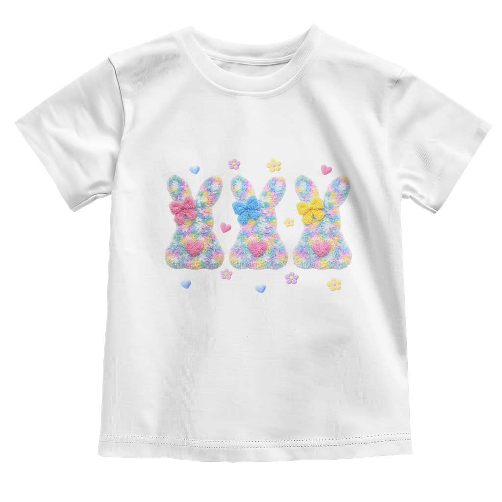 Faux Yarn Easter Bunny Effect Printed Toddler T Shirt Coquette Aesthetic Gift