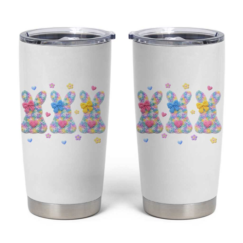 Faux Yarn Easter Bunny Effect Printed Tumbler Cup Coquette Aesthetic Gift