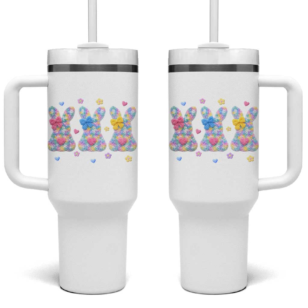 Faux Yarn Easter Bunny Effect Printed Tumbler With Handle Coquette Aesthetic Gift