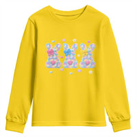Faux Yarn Easter Bunny Effect Printed Youth Sweatshirt Coquette Aesthetic Gift