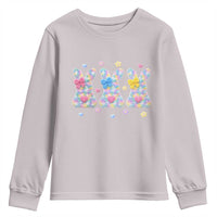 Faux Yarn Easter Bunny Effect Printed Youth Sweatshirt Coquette Aesthetic Gift