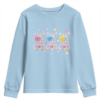 Faux Yarn Easter Bunny Effect Printed Youth Sweatshirt Coquette Aesthetic Gift