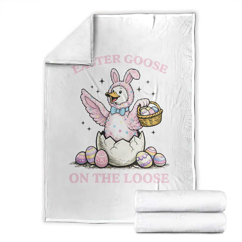 Easter Goose On The Loose Throw Blanket Funny Easter Egg Hunt Gift
