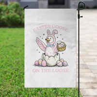 Easter Goose On The Loose Garden Flag Funny Easter Egg Hunt Gift