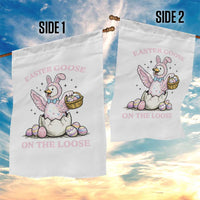 Easter Goose On The Loose Garden Flag Funny Easter Egg Hunt Gift