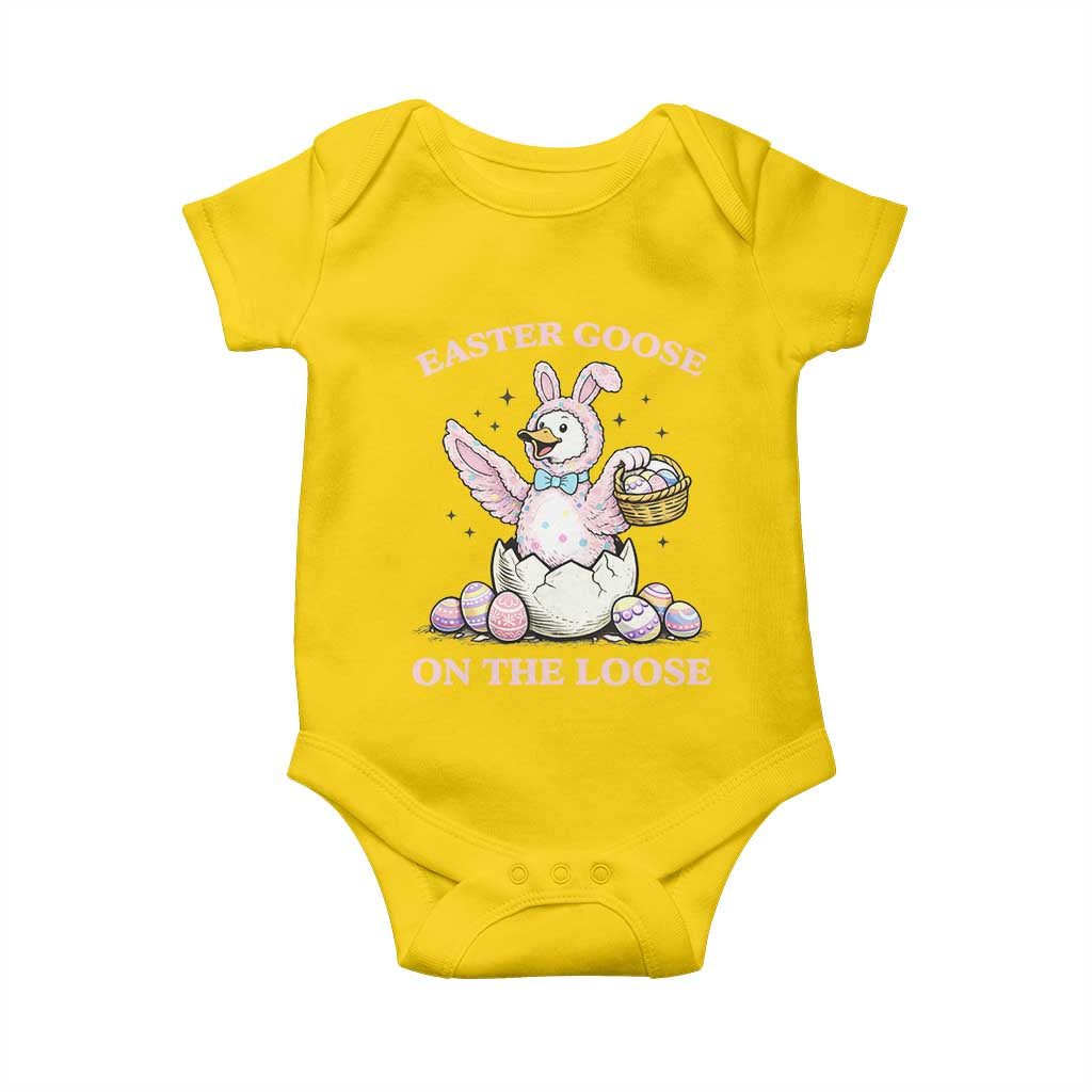 Easter Goose On The Loose Baby Onesie Funny Easter Egg Hunt Gift