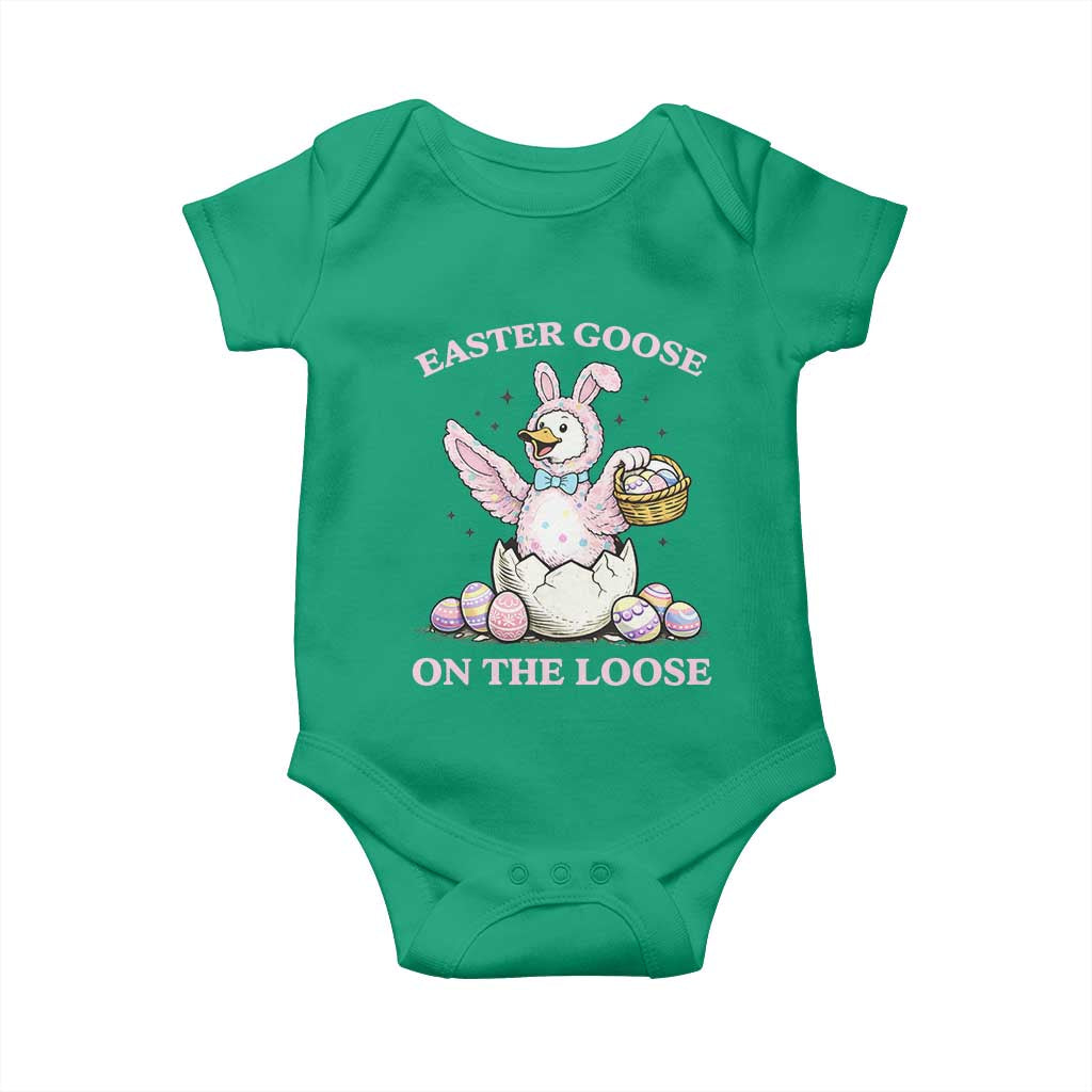 Easter Goose On The Loose Baby Onesie Funny Easter Egg Hunt Gift
