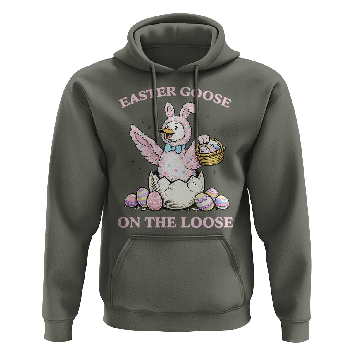 Easter Goose On The Loose Hoodie Funny Easter Egg Hunt Gift