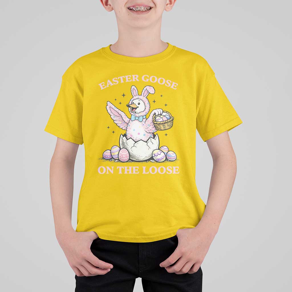 Easter Goose On The Loose T Shirt For Kid Funny Easter Egg Hunt Gift