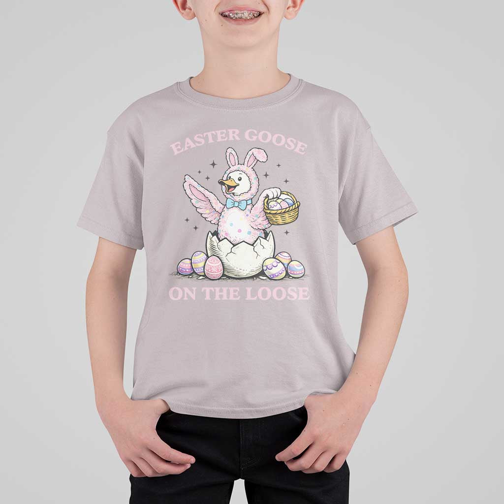 Easter Goose On The Loose T Shirt For Kid Funny Easter Egg Hunt Gift