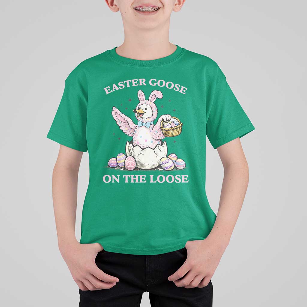 Easter Goose On The Loose T Shirt For Kid Funny Easter Egg Hunt Gift