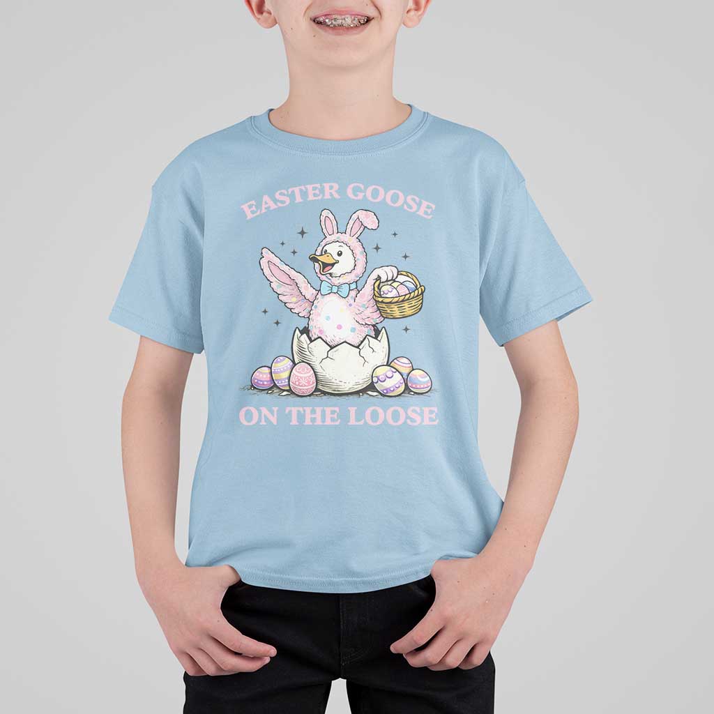 Easter Goose On The Loose T Shirt For Kid Funny Easter Egg Hunt Gift