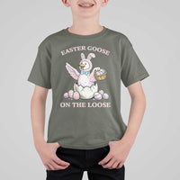 Easter Goose On The Loose T Shirt For Kid Funny Easter Egg Hunt Gift