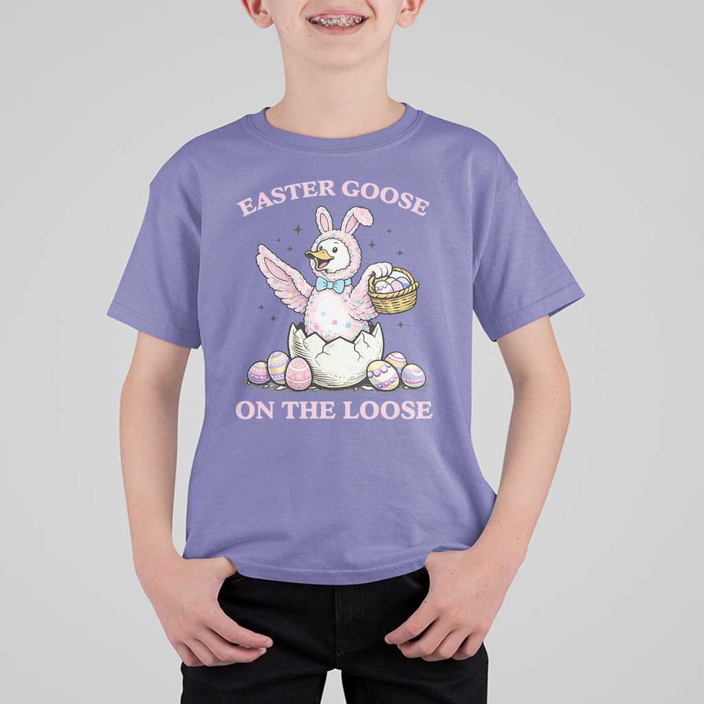 Easter Goose On The Loose T Shirt For Kid Funny Easter Egg Hunt Gift