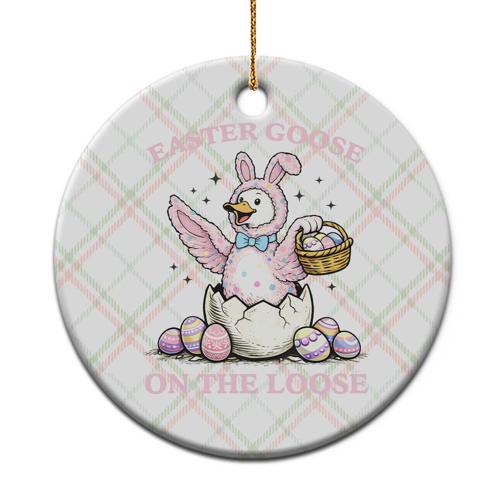 Easter Goose On The Loose Ceramic Ornament Funny Easter Egg Hunt Gift