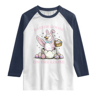 Easter Goose On The Loose Raglan Shirt Funny Easter Egg Hunt Gift