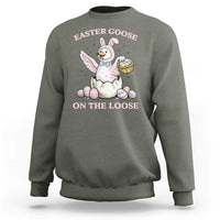 Easter Goose On The Loose Sweatshirt Funny Easter Egg Hunt Gift