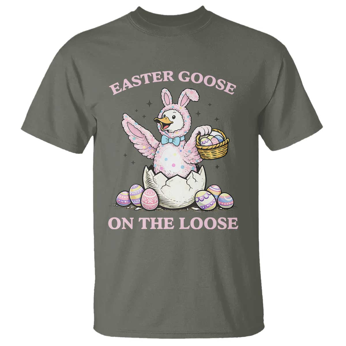 Easter Goose On The Loose T Shirt Funny Easter Egg Hunt Gift